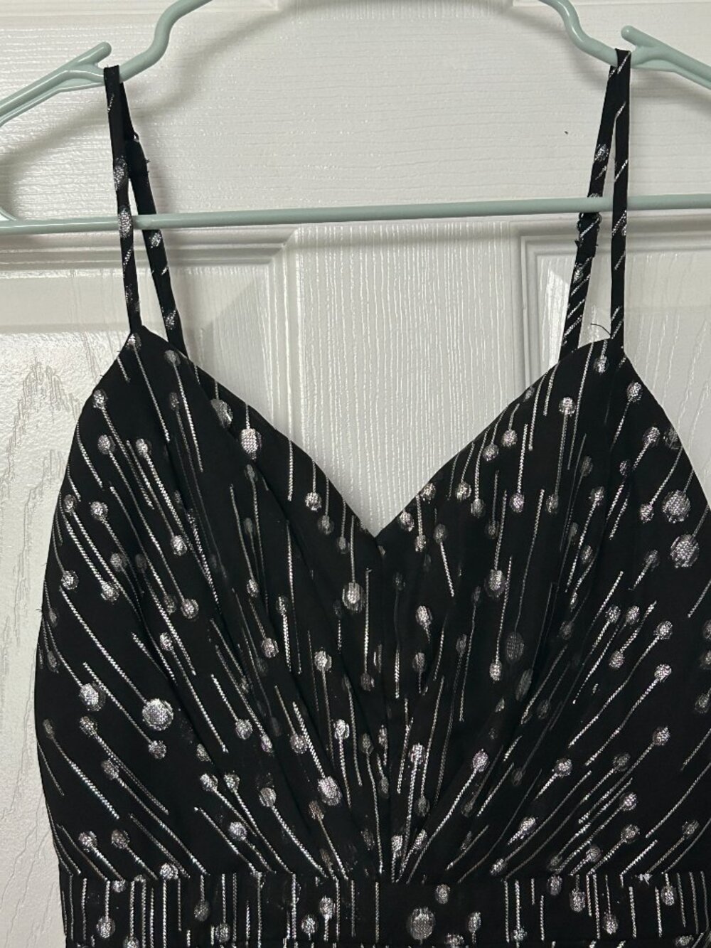 Trixxi Black and Silver Shimmery Party Dress Junior's Size 1 Y2K New Year's Glam - Picture 6 of 15